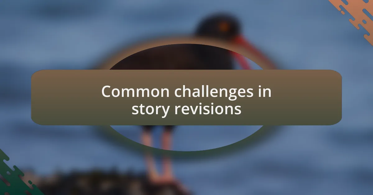 Common challenges in story revisions