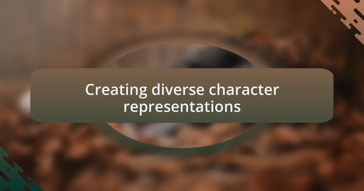 Creating diverse character representations