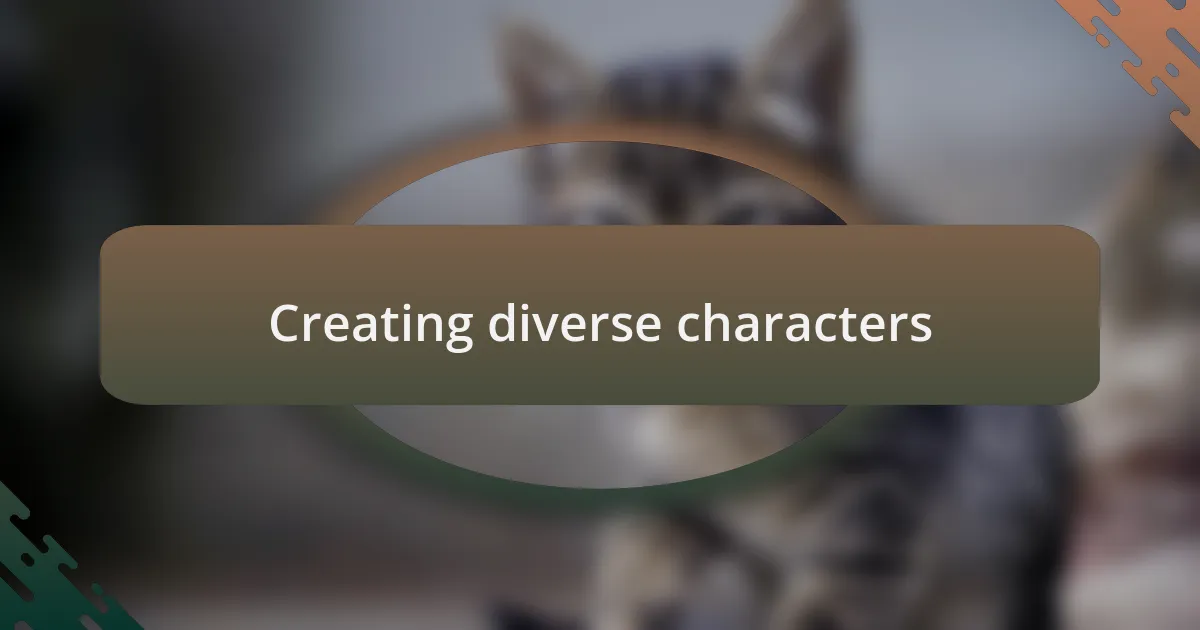 Creating diverse characters