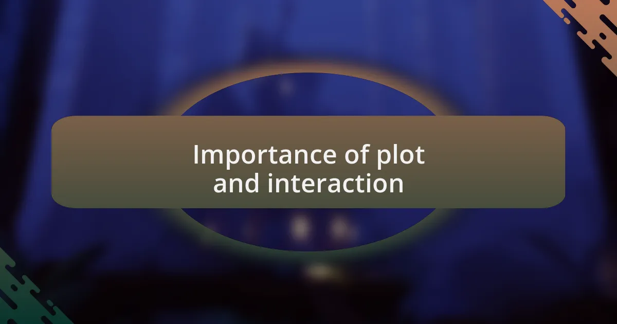 Importance of plot and interaction